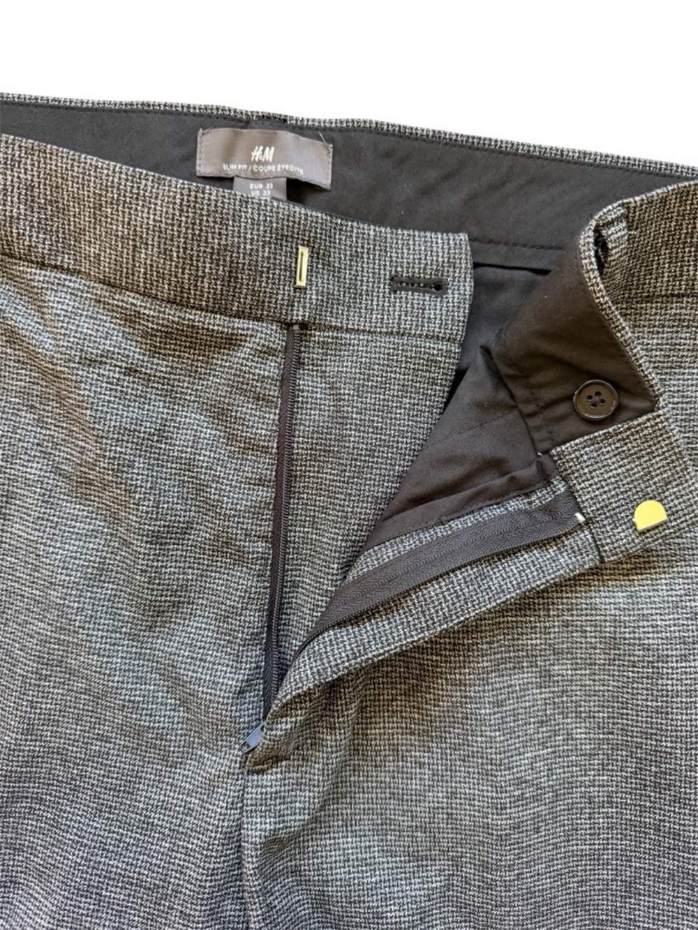 H&M Gray Herringbone Slim Fit Dress Pants - Picture 3 of 5
